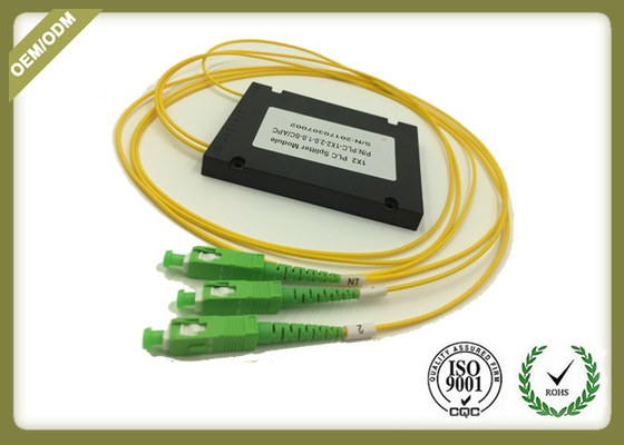 China Fiber Optic 1x2 PLC Splitter With SC / APC Connector Low PDL High Stability supplier
